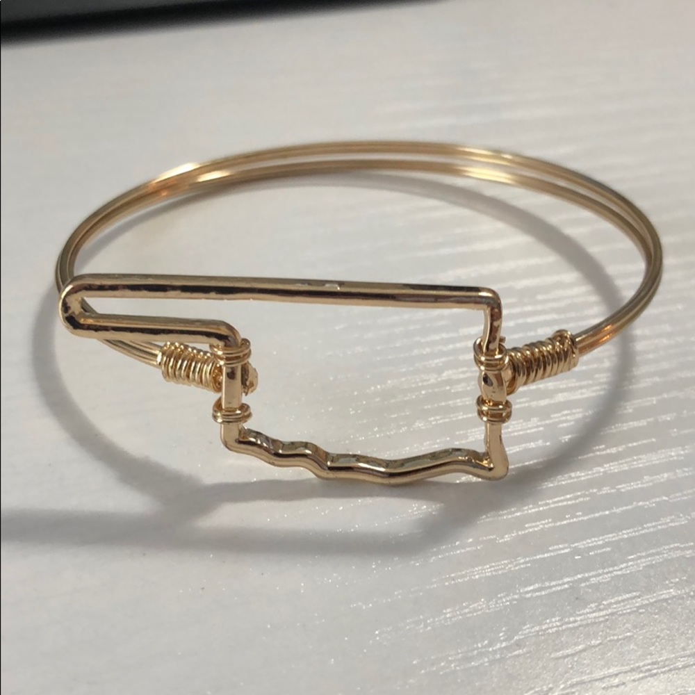 Gold Oklahoma State Outline Bracelet